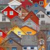 Voss norway Colorful Houses Paint by numbers