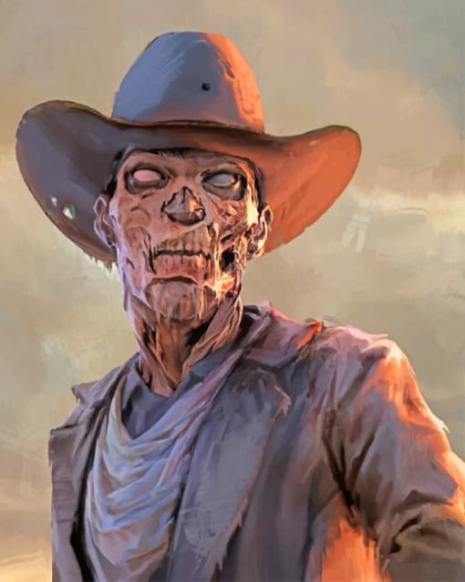 Zombie Cowboy paint by numbers