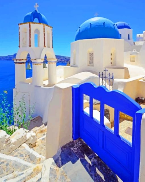 Blue Greece Paint by numbers