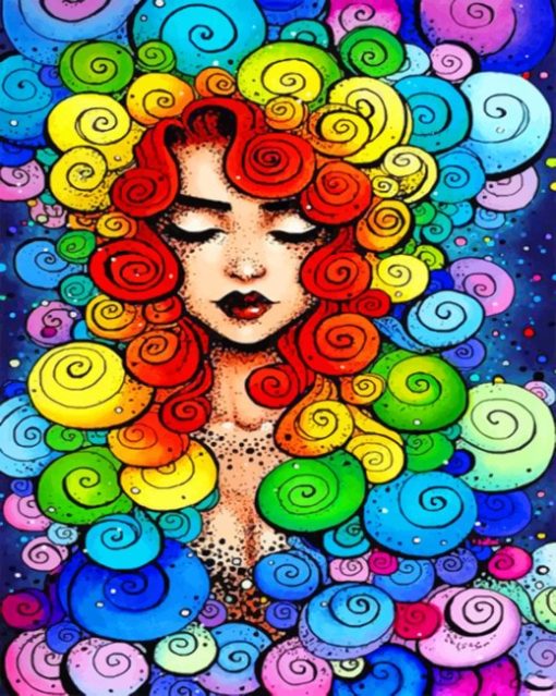 Colorful Woman Paint by numbers