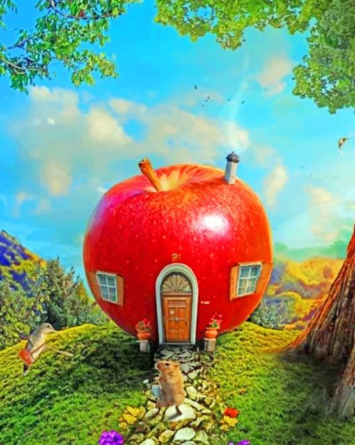 Apple House Paint by numbers