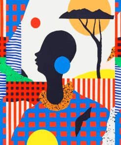 Artistic Colorful African Woman Paint by numbers