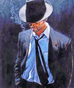 Classy Man With A Black Hat Paint by numbers