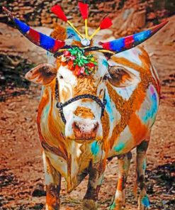 Colorful Cow paint by numbers