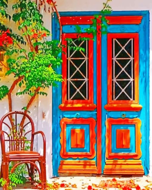 Colorful Door Paint by numbers