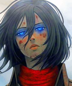 Mikasa Attack On Titan paint by numbers