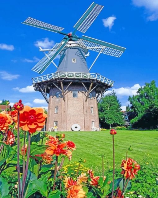 Aesthetic Windmill paint by numbers