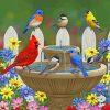 Birds On Fountain paint by numbers