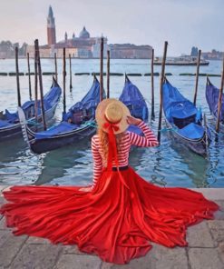 Girl In Venice Italy paint by numbers