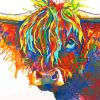 Colorful Cow paint by numbers