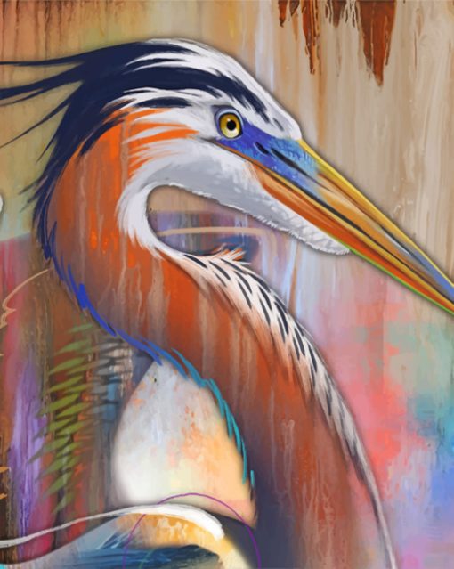 heron bird art paint by numbers