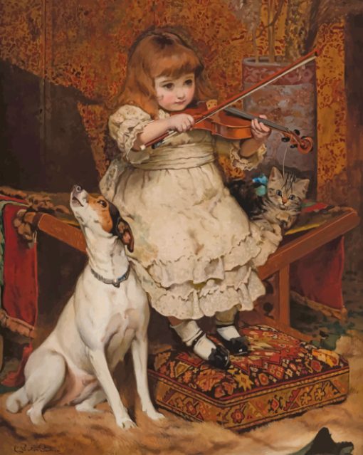 Little Violinist Girl paint by numbers