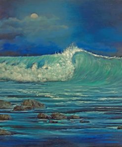 Ocean Waves At Night paint by number