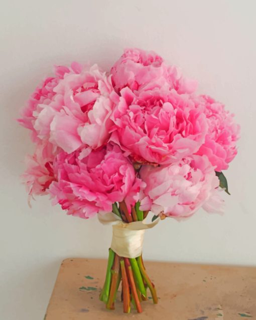 Pink Peonies Bouquet paint by number