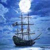 Pirate ship moonlight paint by number