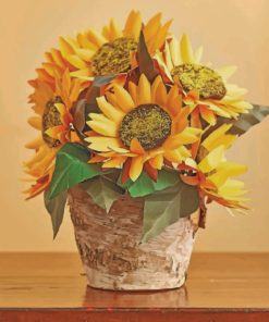 Sunflowers Pot paint by numbers