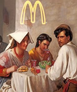 Antique People Eating McDonald's paint by numbers