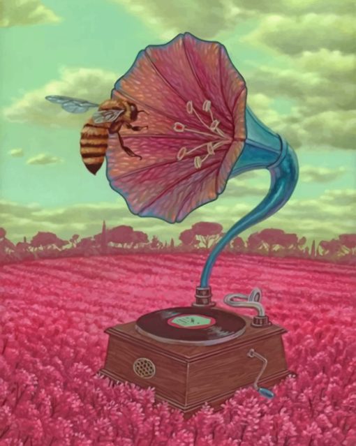 Bee Listening To Music paint by numbers