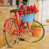 red bike and flower paint by number