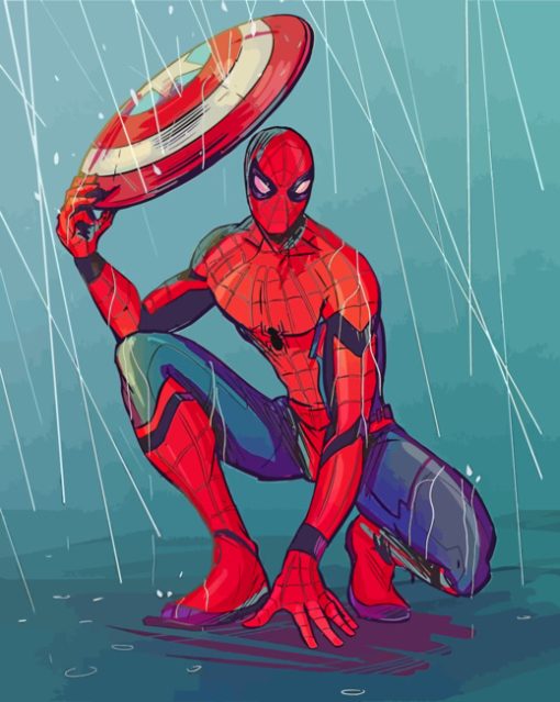 spider man civil war art paint by number