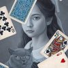 Cards Woman And Cat Paint by numbers