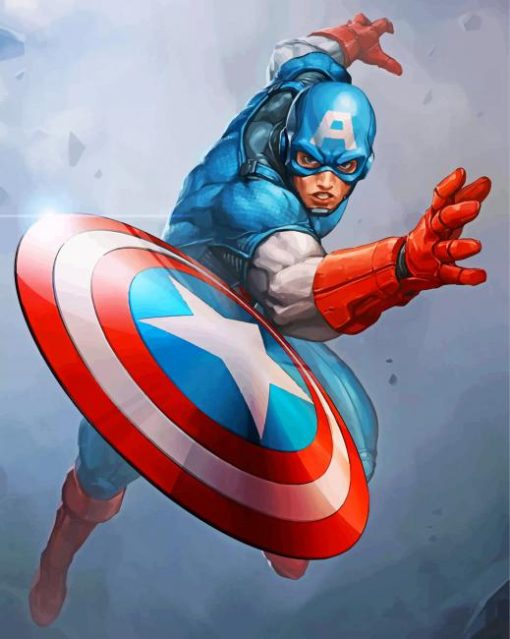 Captain America Hero paint by number