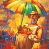 Clown Under Umbrella paint by numbers