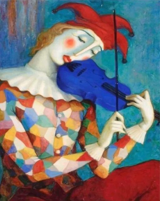 Clown Woman Violinist paint by number