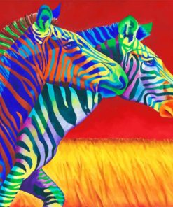 Colorful Zebras paint by numbers