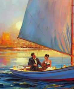 Couples On boat paint by numbers