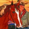 Cowgirl And Horse paint by numbers