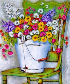 Flowers Pail paint by number