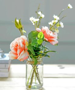 Flowers in jar paint by numbers