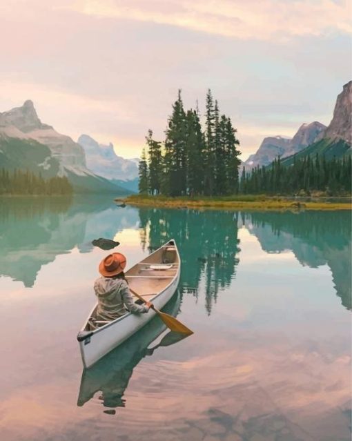 Girl On Kayak I Lake pain by numbers