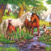 Horses In Forest paint by number