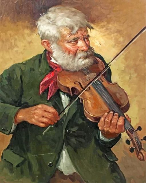 Old Violinist Man paint by numbers