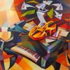 Piano And Violin Cubism Art paint by numbers