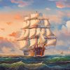 Sail Ship In Sea paint by numbers