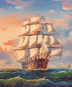 Sail Ship In Sea paint by numbers