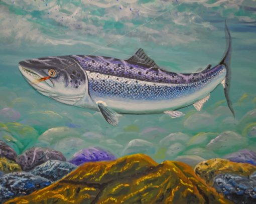 Salmon Fish Art paint by numbers