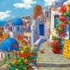 Santorini In Spring paint by numbers