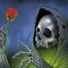 Skull Holding Rose paint by numbers