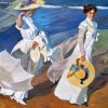 Women Walking On The Beach paint by numbers