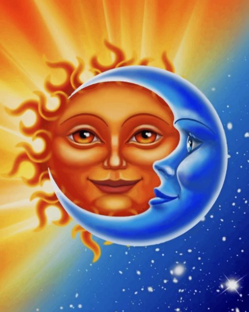 Sun And Moon Art paint by numbers