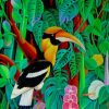 Tropical Hornbill Bird paint by numbers