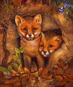 Baby Foxes paint by numbers