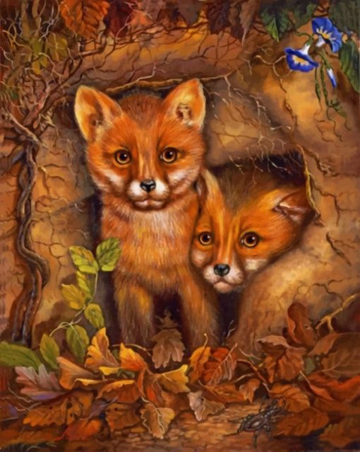 Baby Foxes paint by numbers