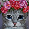 Cat Wearing Flowers paint by numbers