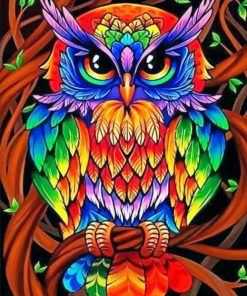 Colorful Owl paint by numbers