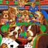 Dogs Playing Poker Paint by numbers